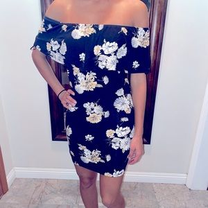 Floral off shoulder knit dress size s